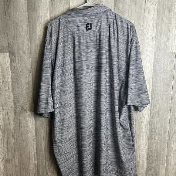 Mens Foot joy Short Sleeve Golf Polo Gray XL Extra Large Heather Pattern - Picture 5 of 8